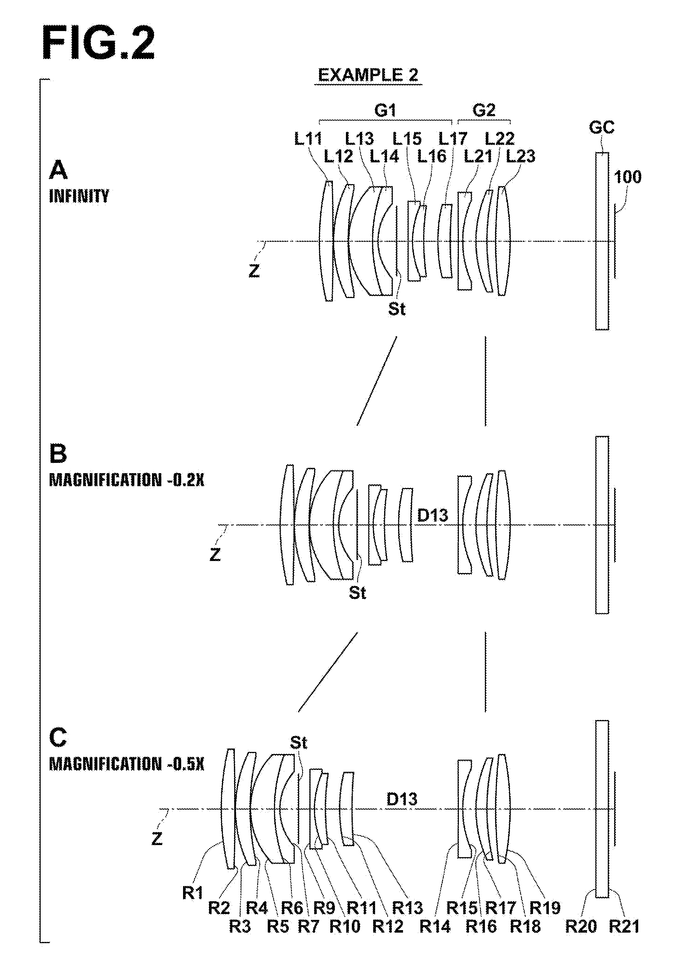 Medium telephoto lens and imaging device