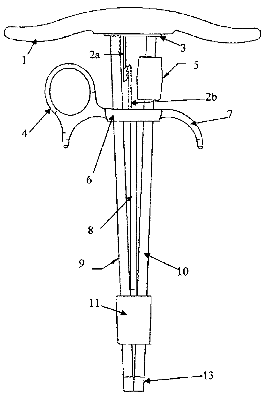 Pull locking rotational action needle driver