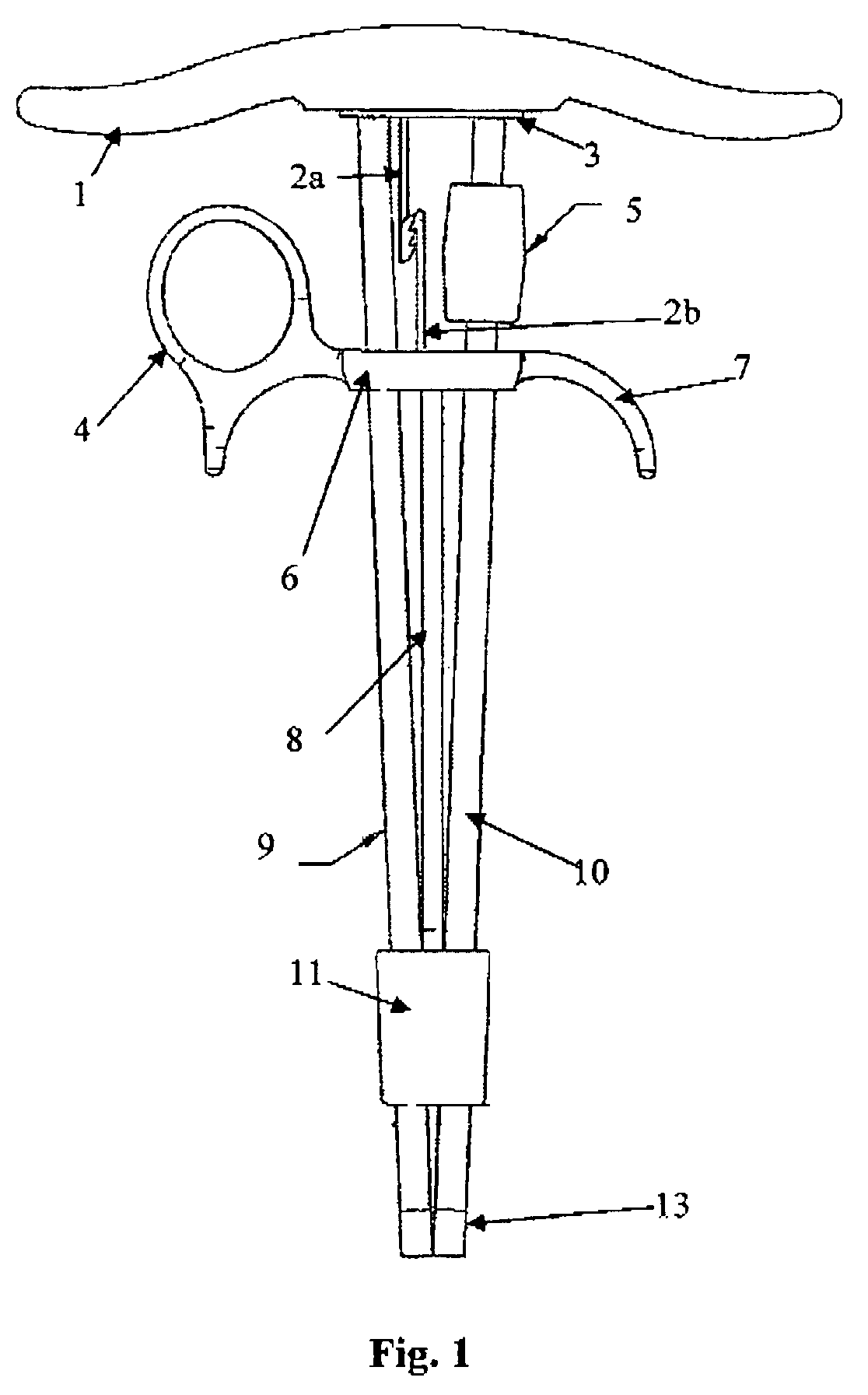 Pull locking rotational action needle driver