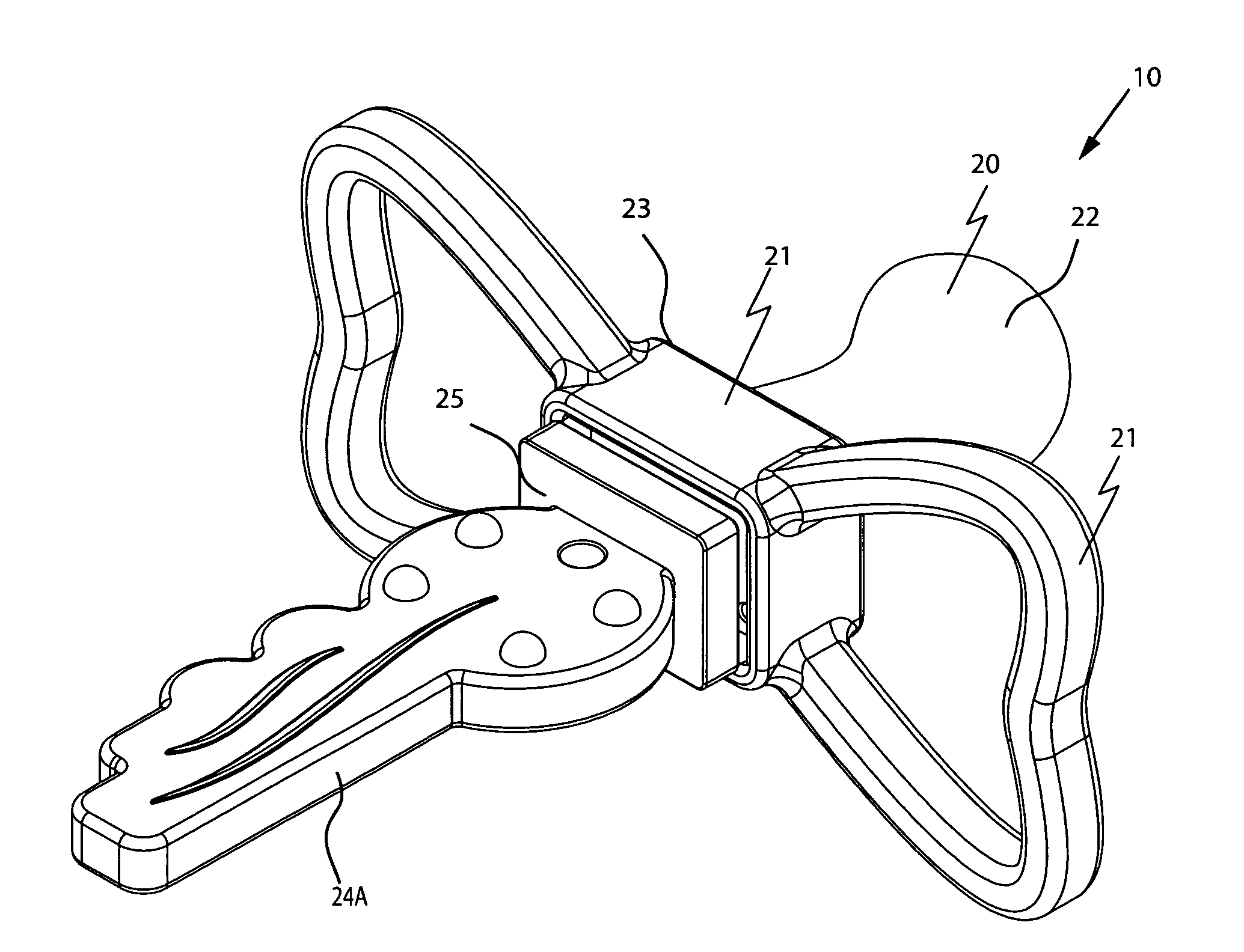 Combined teething ring and pacifier and associated method