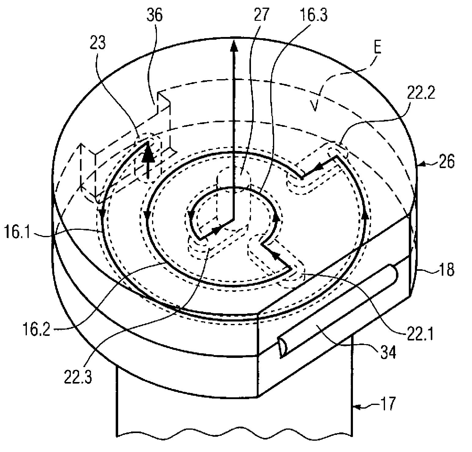 Tensioning device comprising at least two ventilation elements