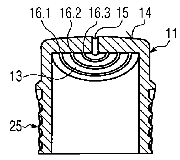 Tensioning device comprising at least two ventilation elements