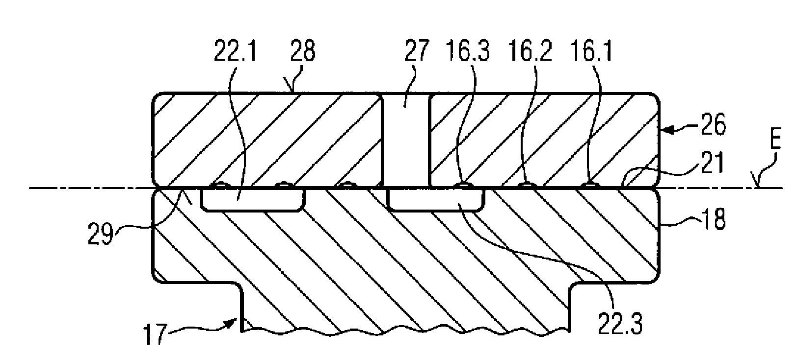 Tensioning device comprising at least two ventilation elements