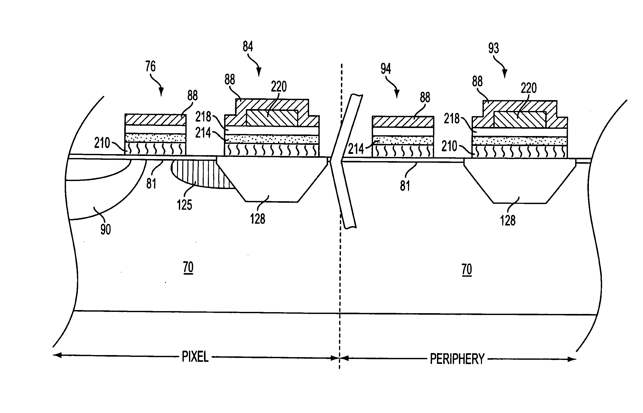 Dual capacitor structure for imagers and method of formation