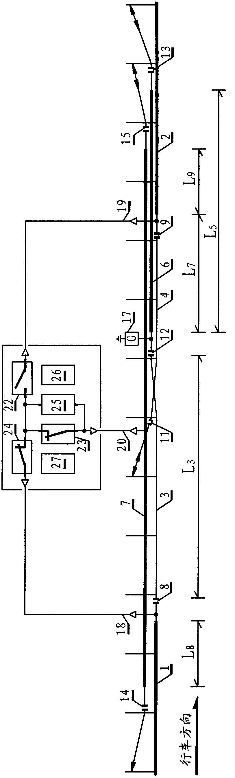 Electric phase separation self-actuated switching control device used for pantograph passing neutral section