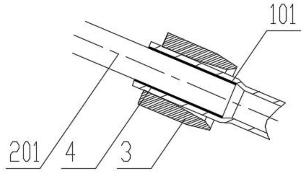 Connecting pipe fitting used between air return pipe and compressor