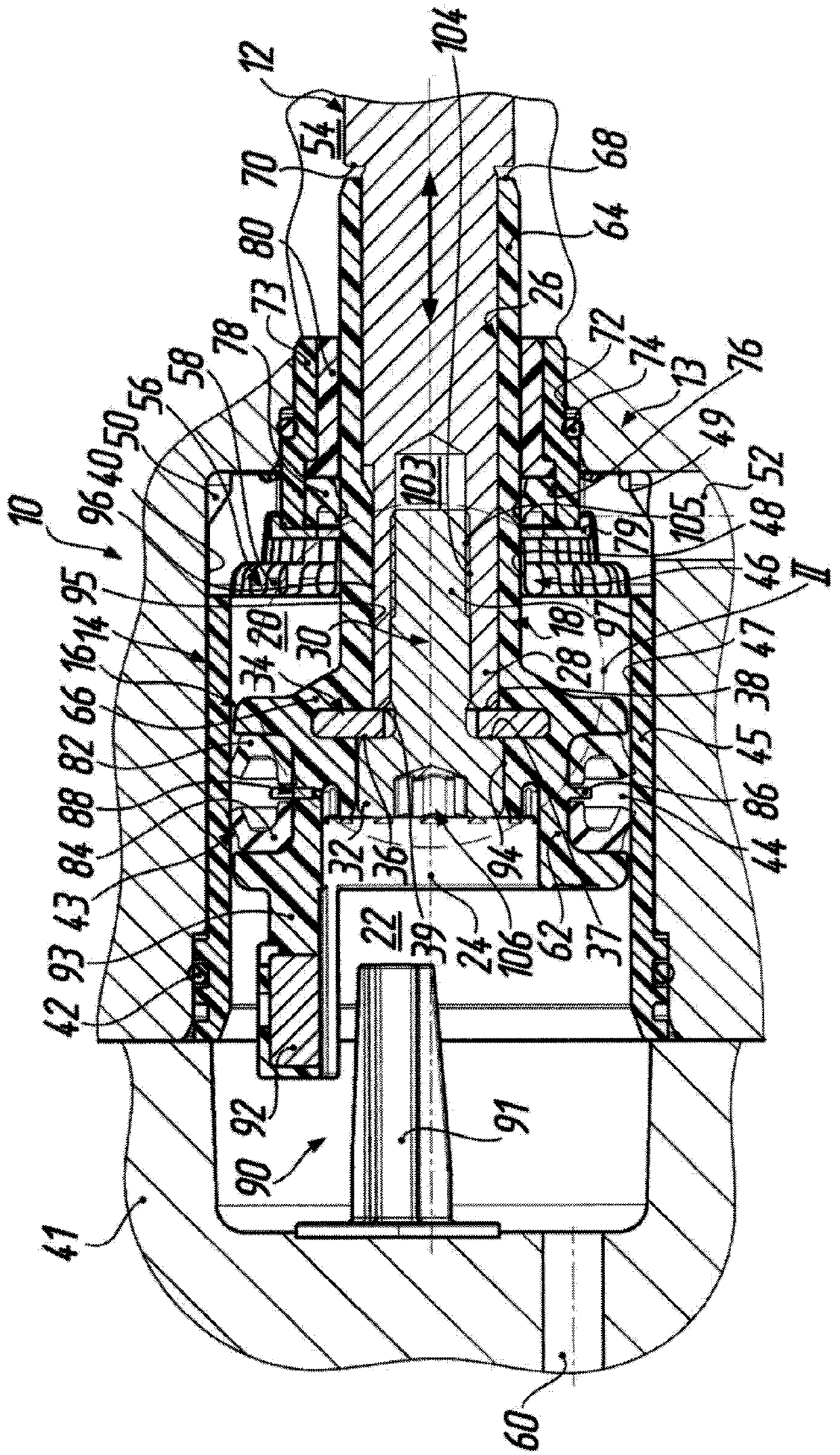 Setting device for actuating a selector rod of a transmission