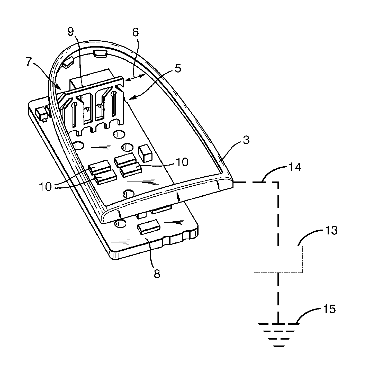Electrical switching device in a motor vehicle having an anti-ESD device