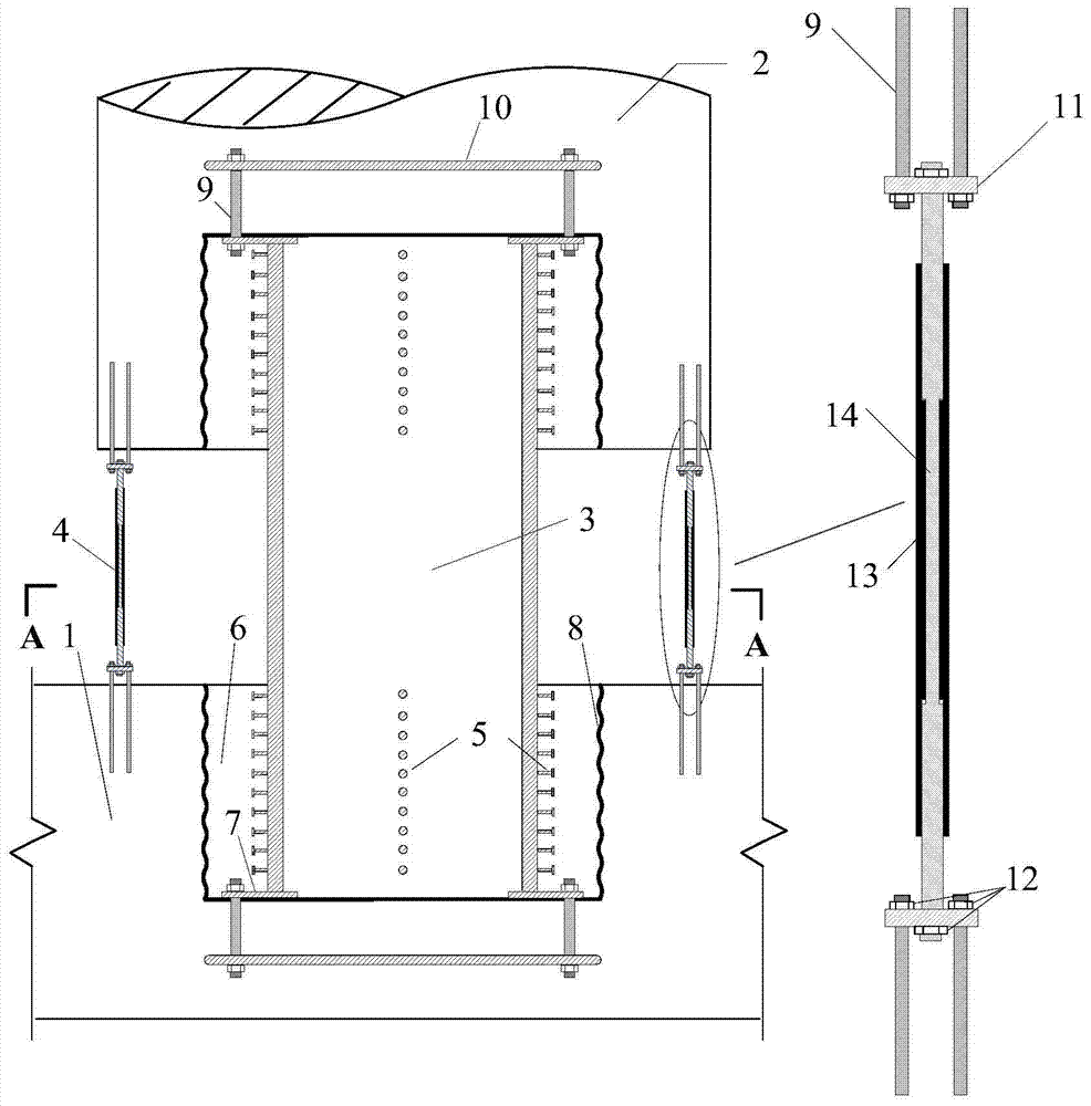 A connection structure between pier and cap with additional mild steel damper