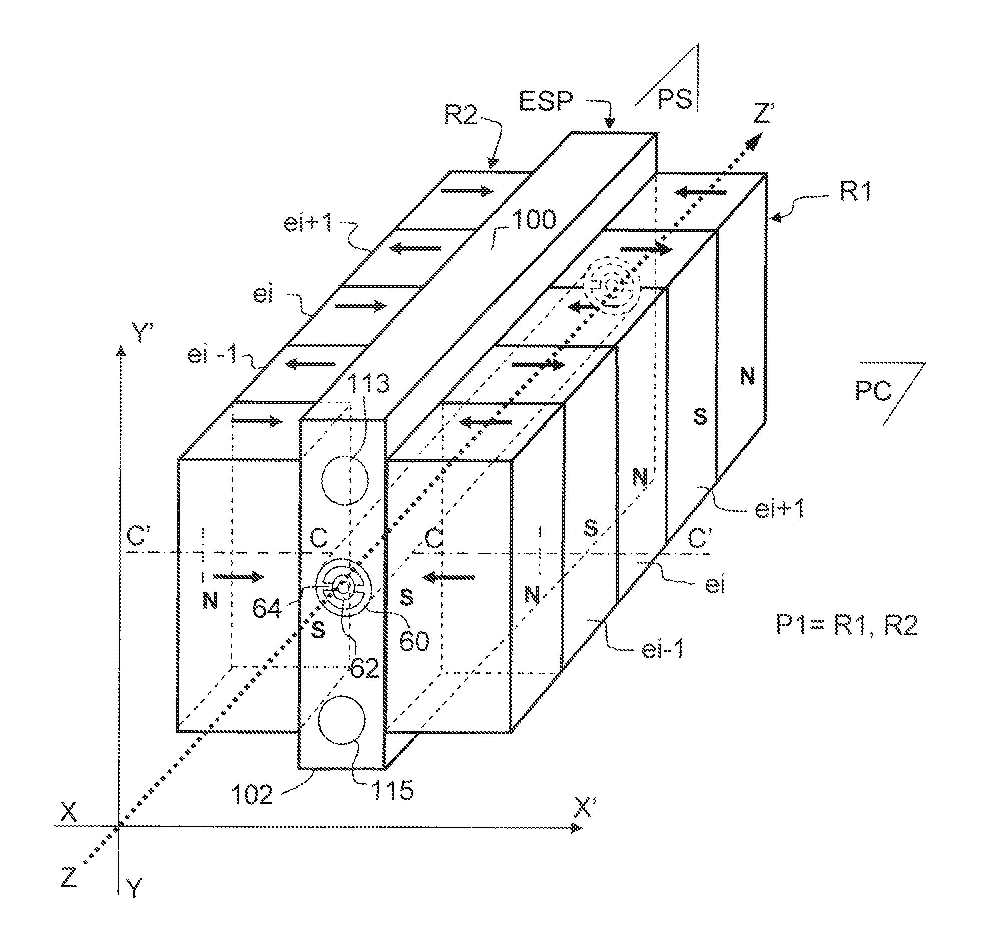 Microwave frequency structure for microwave tube with beam-containing device with permanent magnets and enhanced cooling