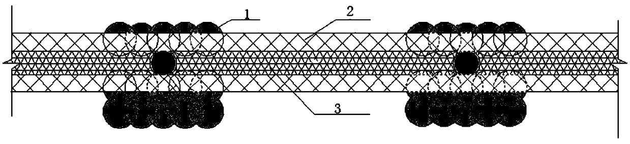 Ground connecting wall flexible impervious body construction method and structure thereof