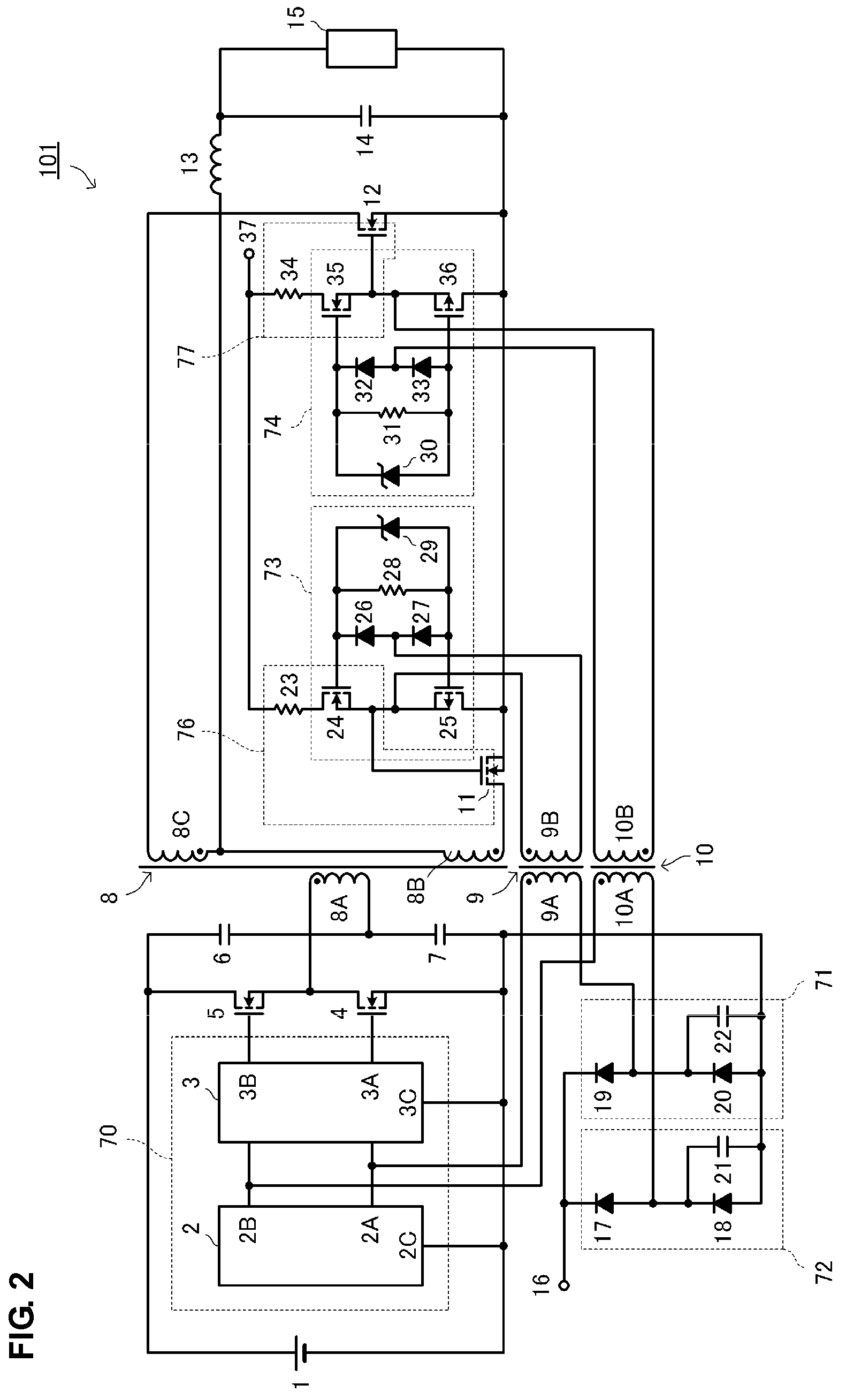 Double-ended isolated DC-DC converter