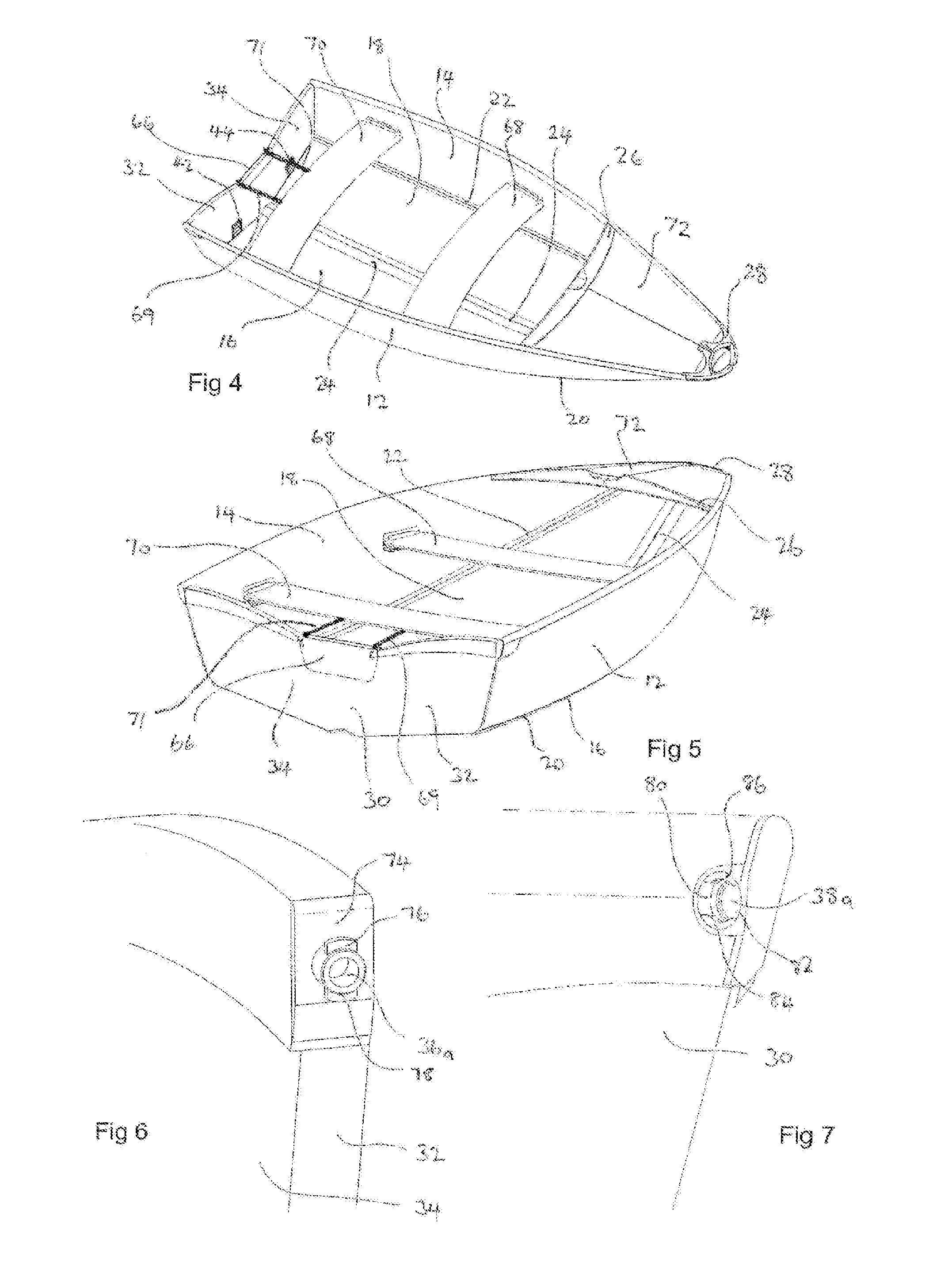 Stern Transom and Seating of a Collapsible Boat Hull