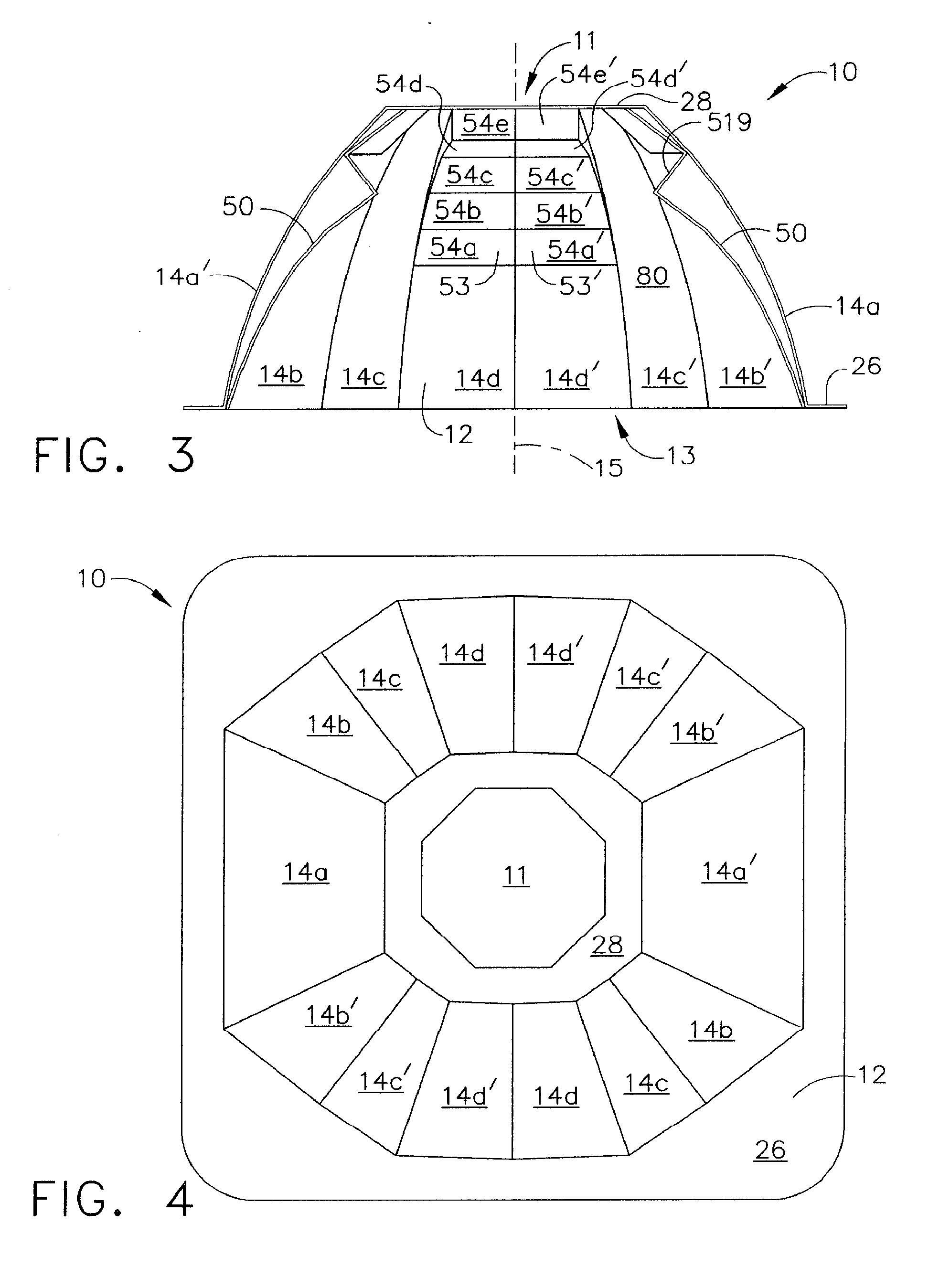 Self-standing reflector for a luminaire