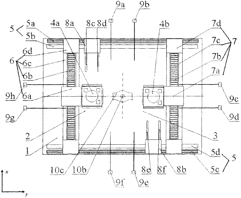 Double-workpiece-table same-phase rotation exchange method and device based on follow-up rotation-resisting mechanisms