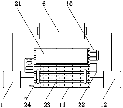 A kind of double hot air blower oven for vegetable processing