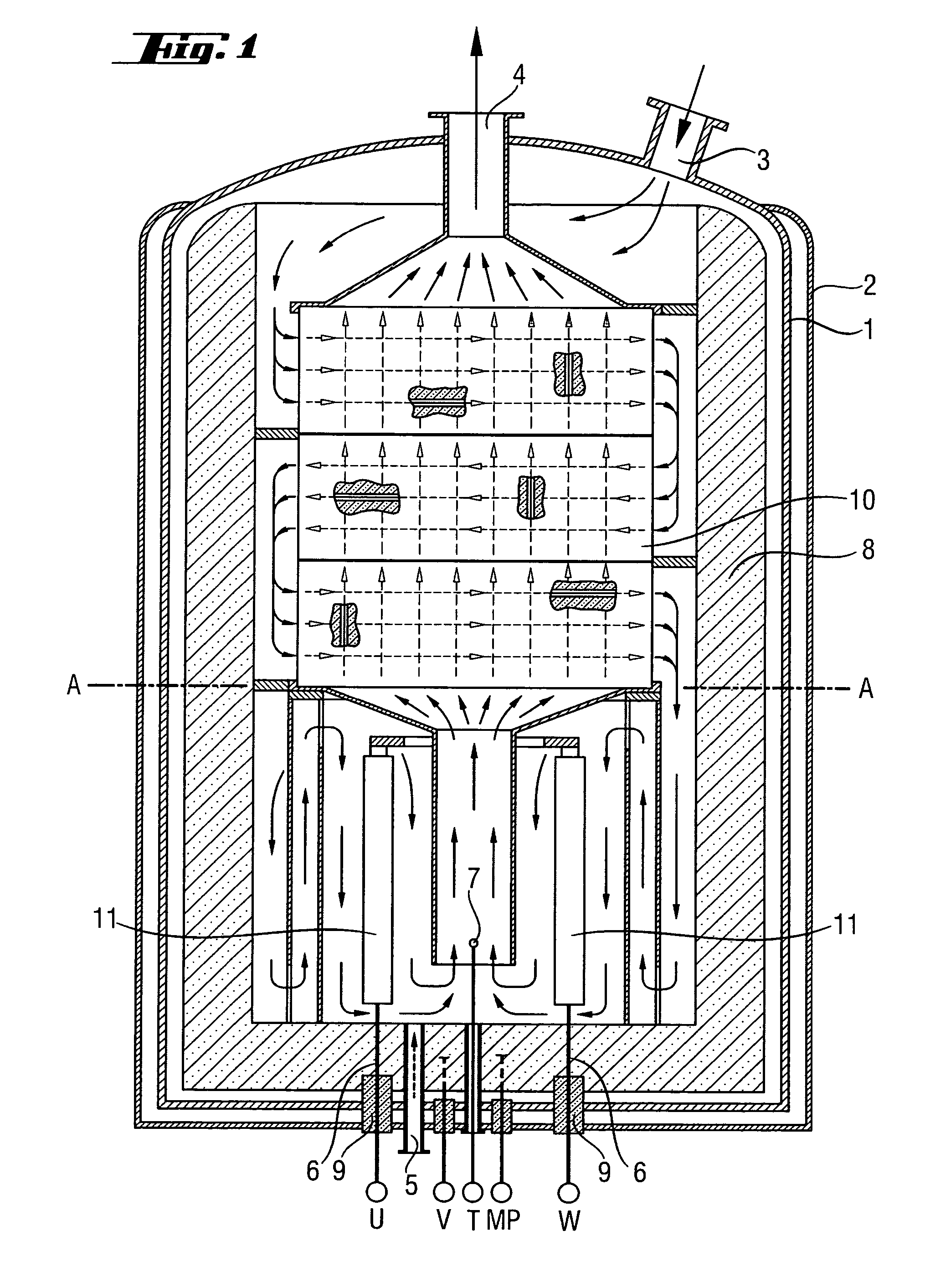 Process and apparatus for the hydrogenation of chlorosilanes