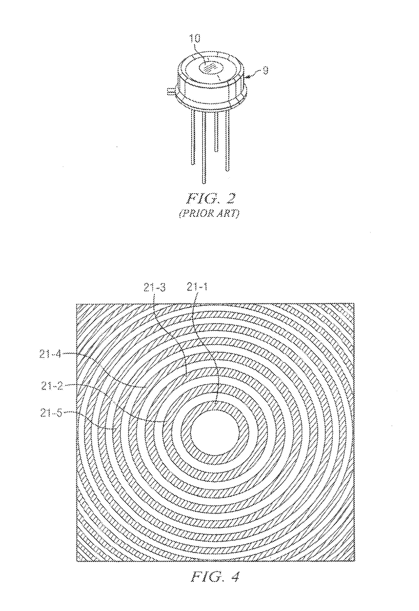 Integrated infrared sensors with optical elements, and methods