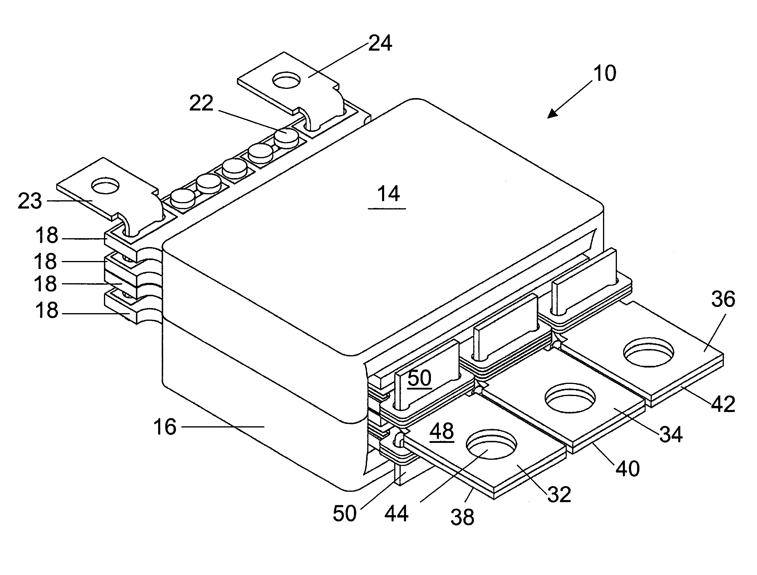 Terminal system for planar magnetics assembly