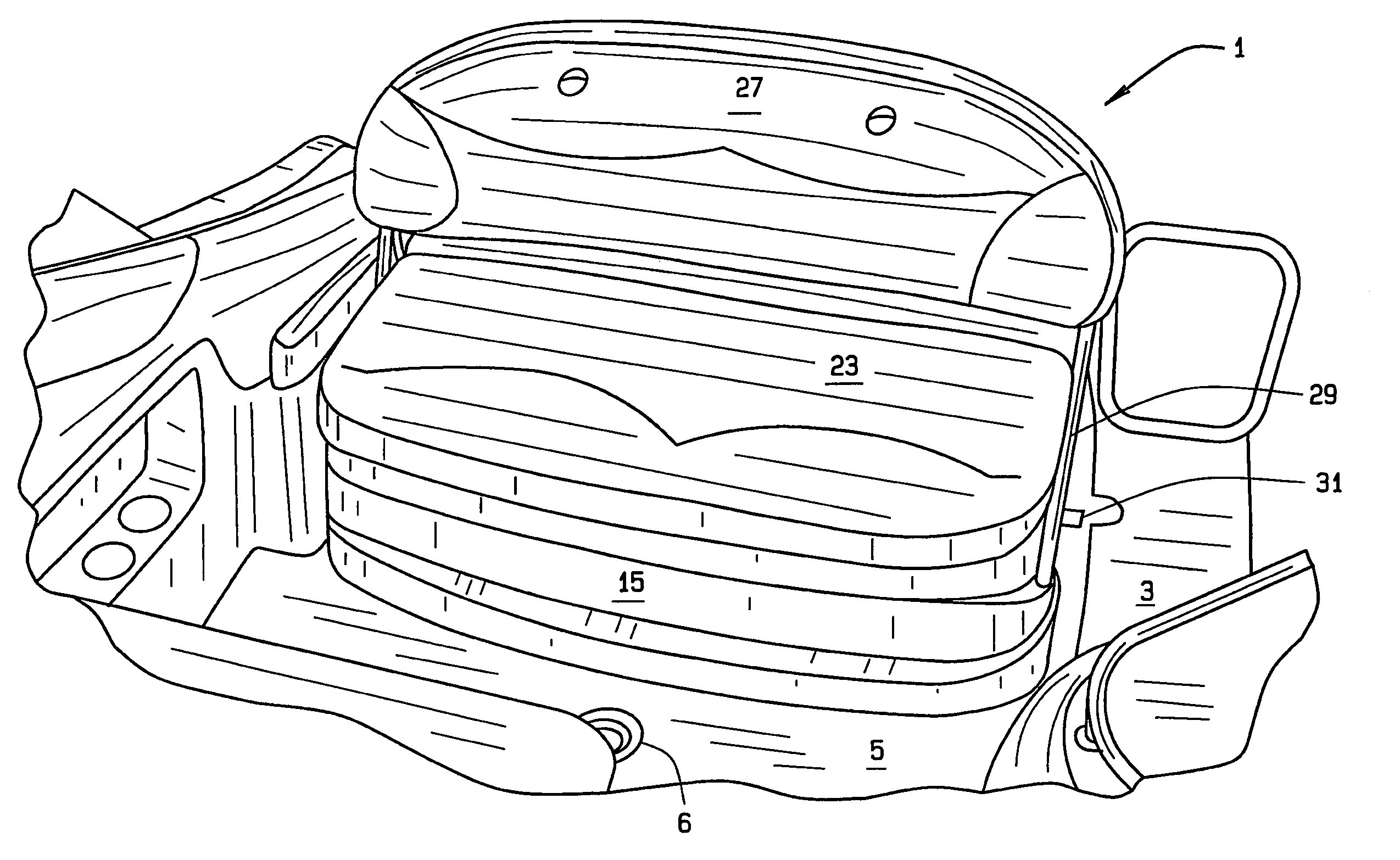 Hatch assembly with seat and storage bin
