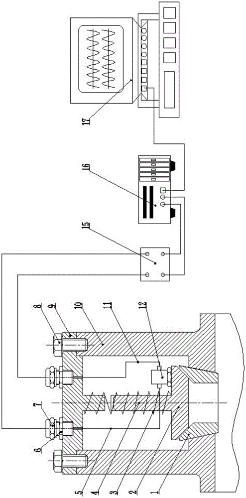 A device for simultaneously measuring the motion acceleration of the reciprocating pump valve disc and the impact force of the pump valve