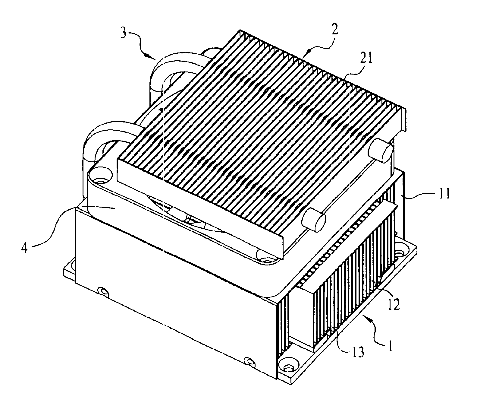 Heat sink assembly with heat pipe