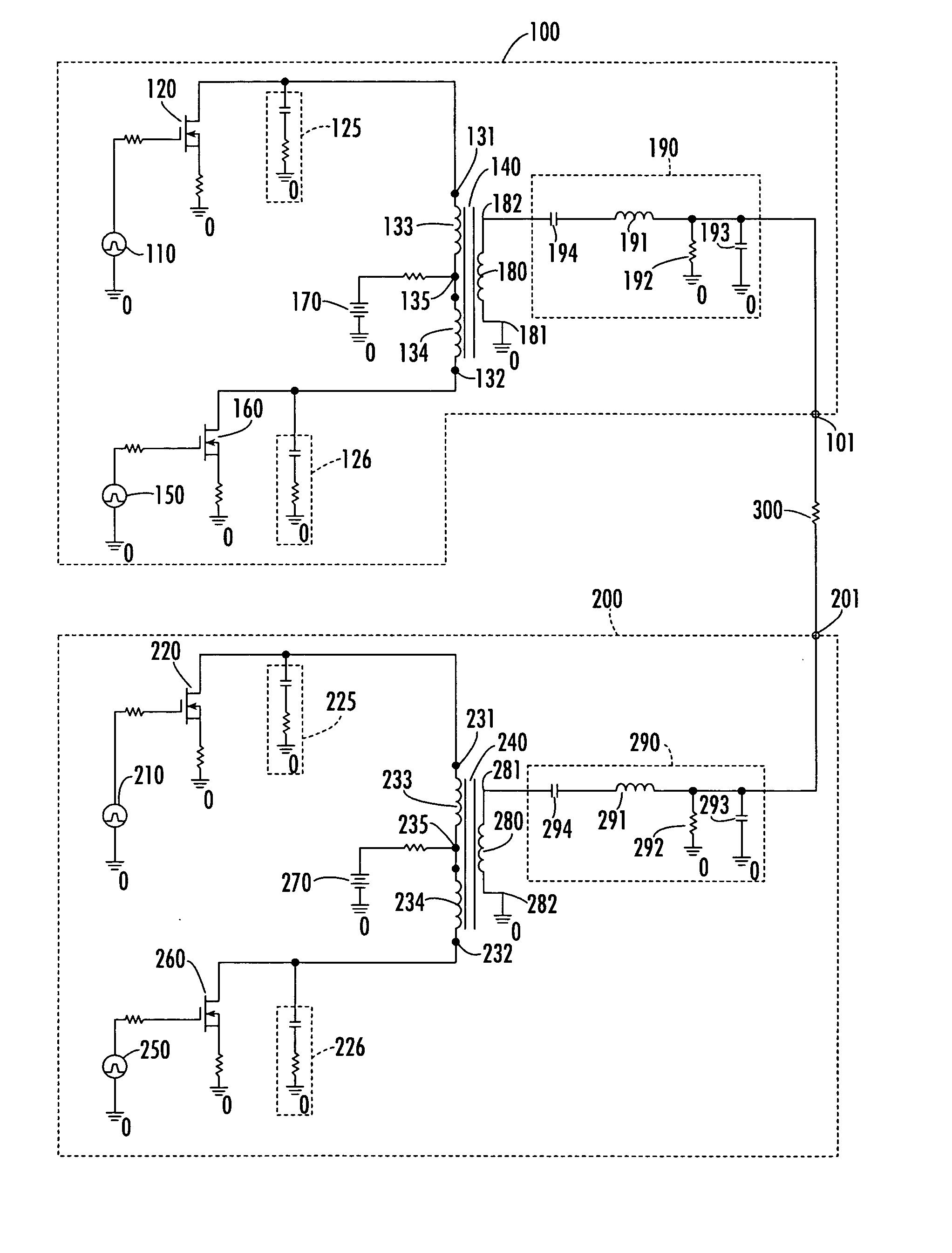 Phase shift modulation-based control of amplitude of AC voltage output produced by double-ended DC-AC converter circuitry for powering high voltage load such as cold cathode fluorescent lamp