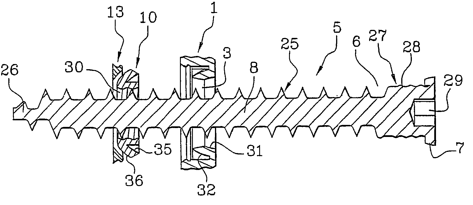 Orthopedic implant consisting of a support structure provided with at least an orifice for passing through a fixing screw associated with a nut