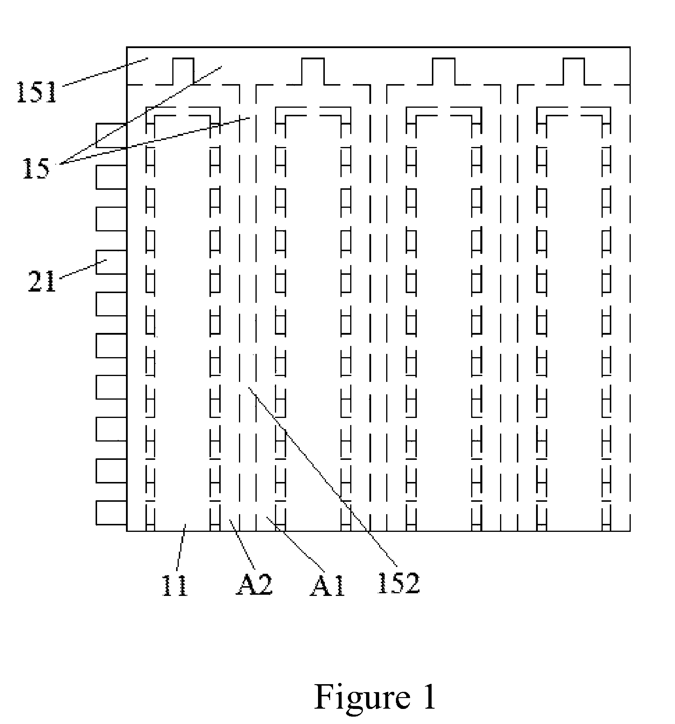 Symmetric quadrupole structured field emission display without spacer