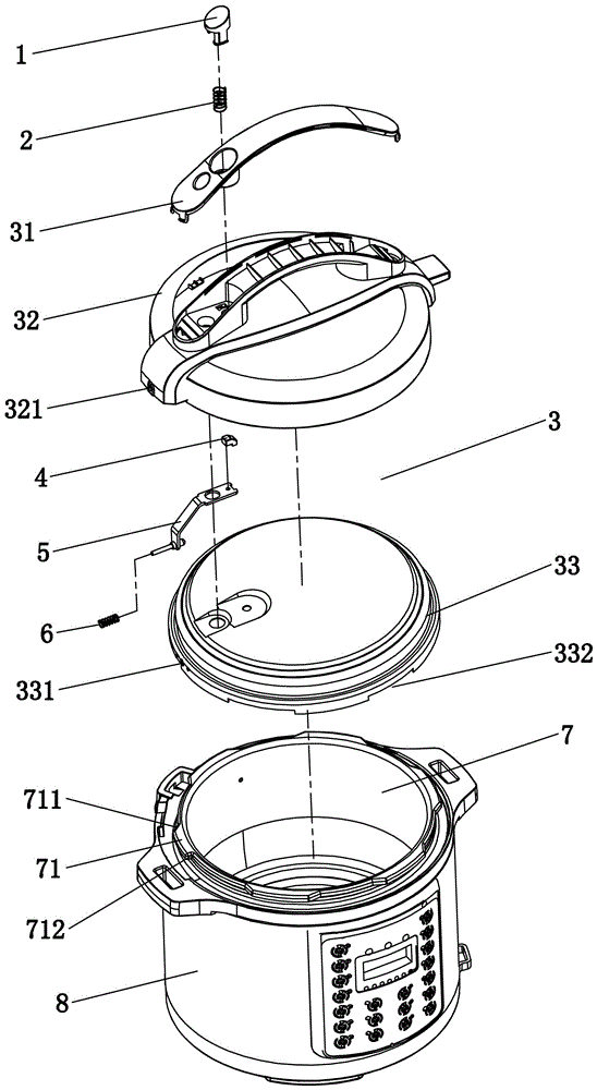 Pressure pot lock cover structure