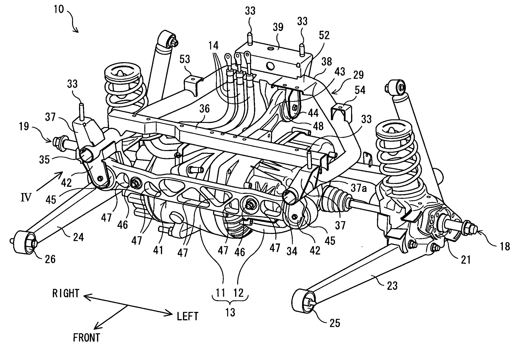 Electric motor mounting structure for vehicles