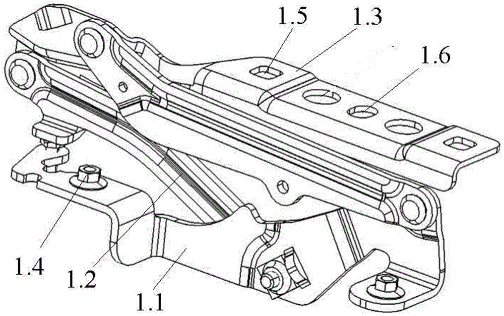 Assembly positioning tool and assembly method for four-bar linkage hood hinge