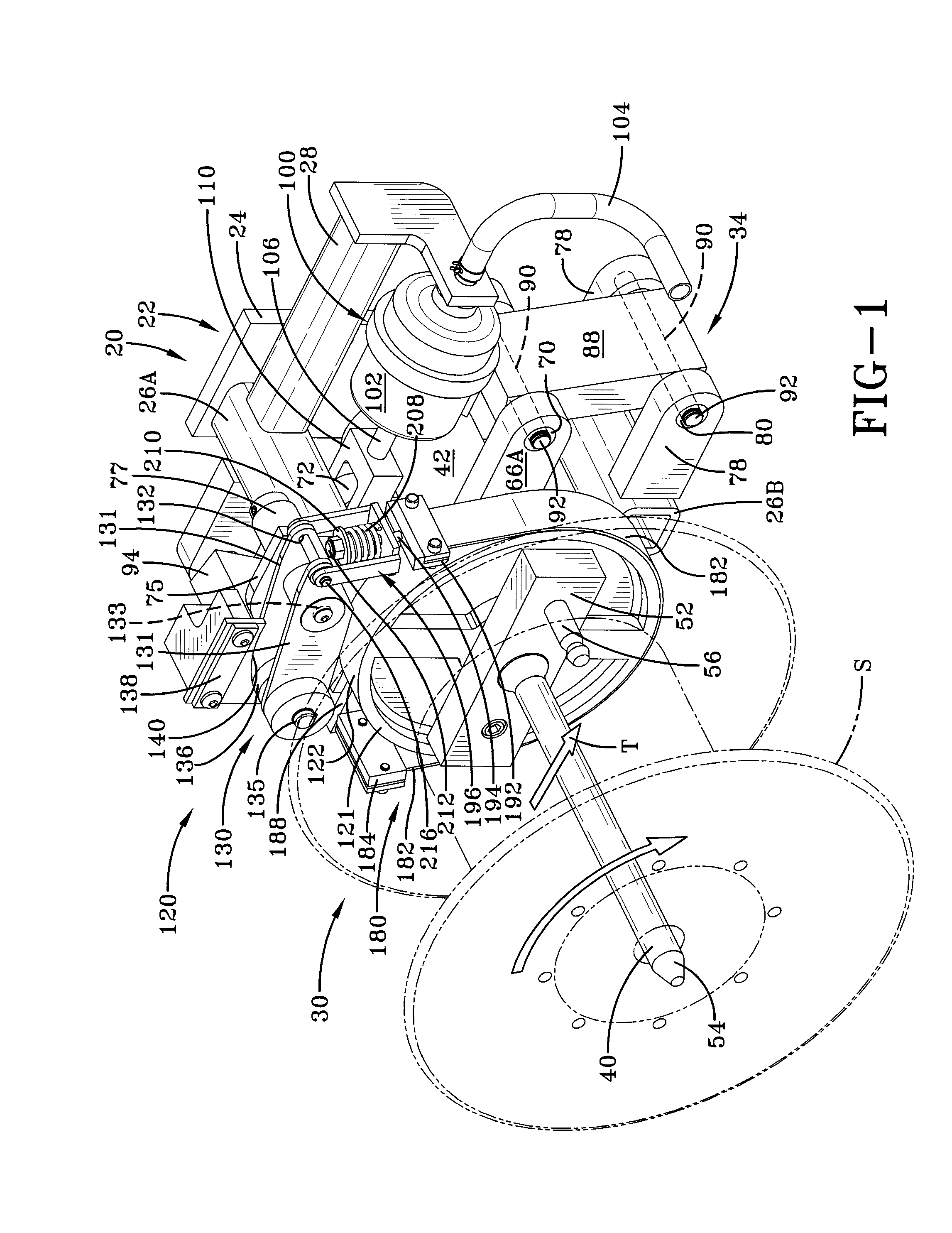Self-compensating filament tension control device with friction band braking