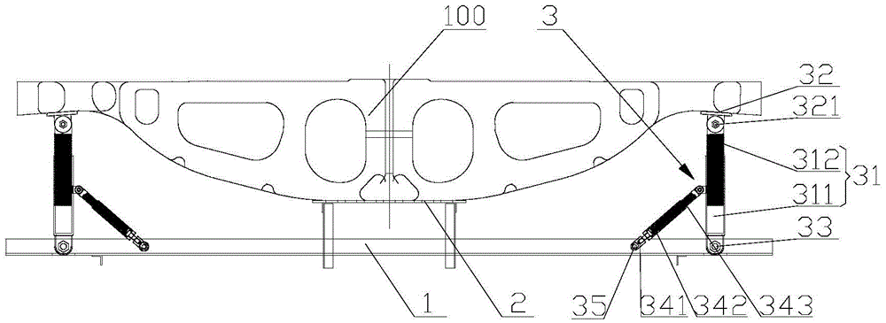 Core support for integral sand core of bolster