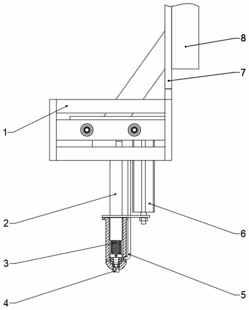 Special shape follow-up ultrasonic detection device for wall thickness of hollow blade and detection method thereof