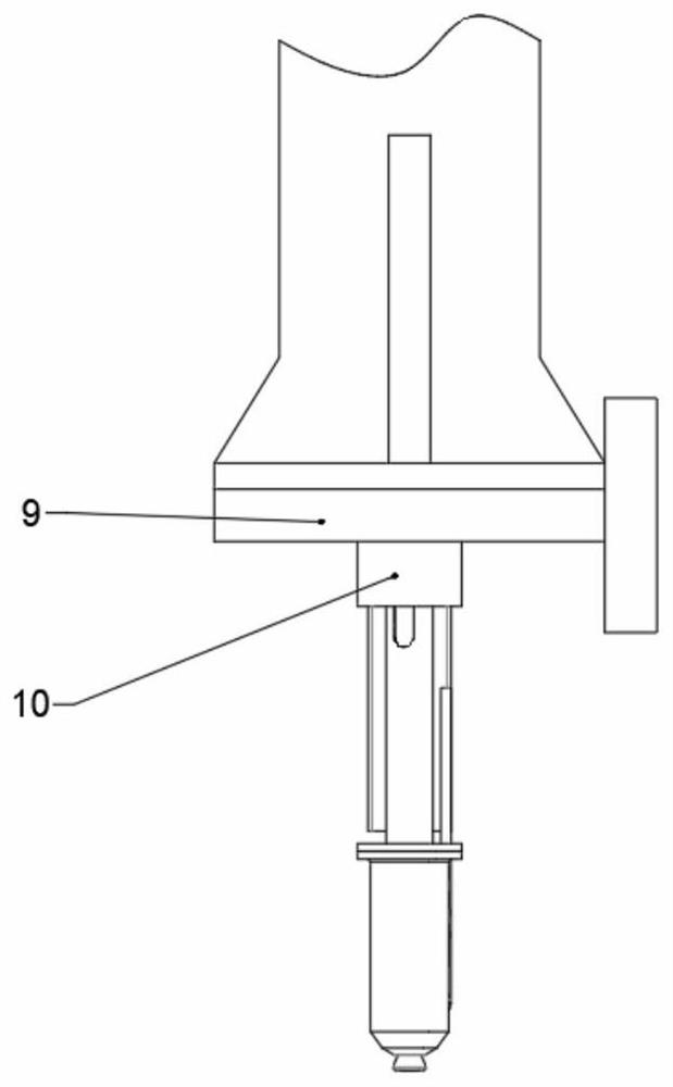 Special shape follow-up ultrasonic detection device for wall thickness of hollow blade and detection method thereof