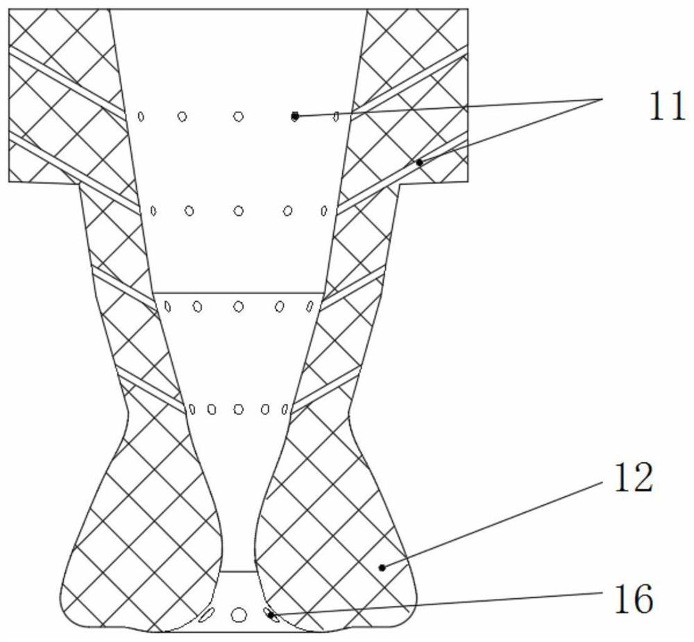 Special shape follow-up ultrasonic detection device for wall thickness of hollow blade and detection method thereof