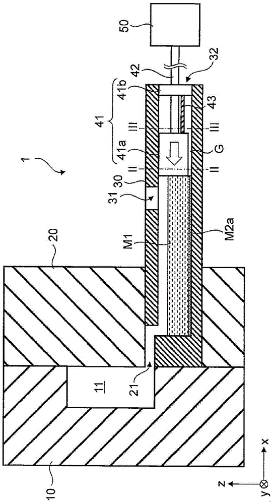 Pressure casting injector