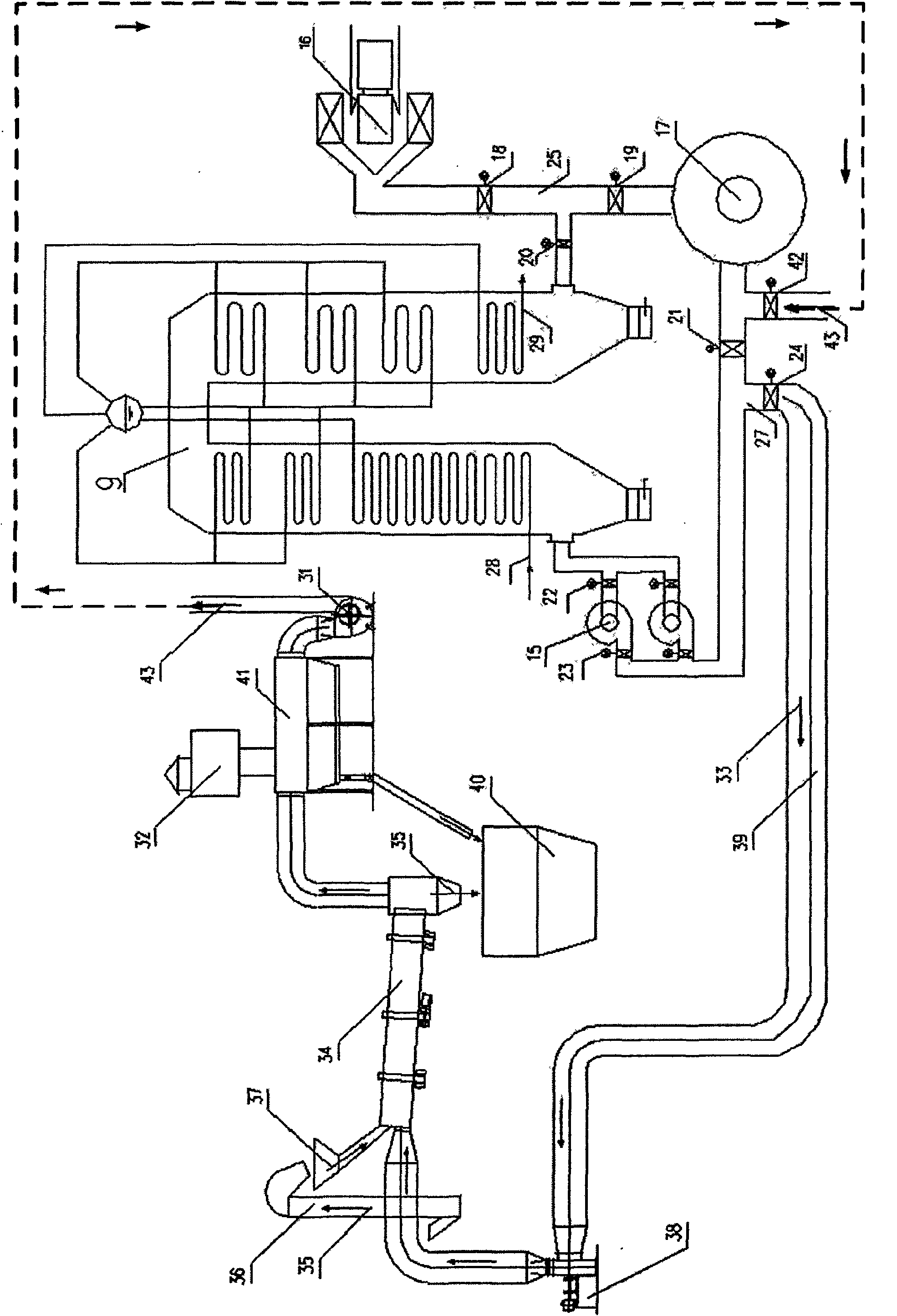 System for heating batch by utilizing secondary waste heat of float glass furnace