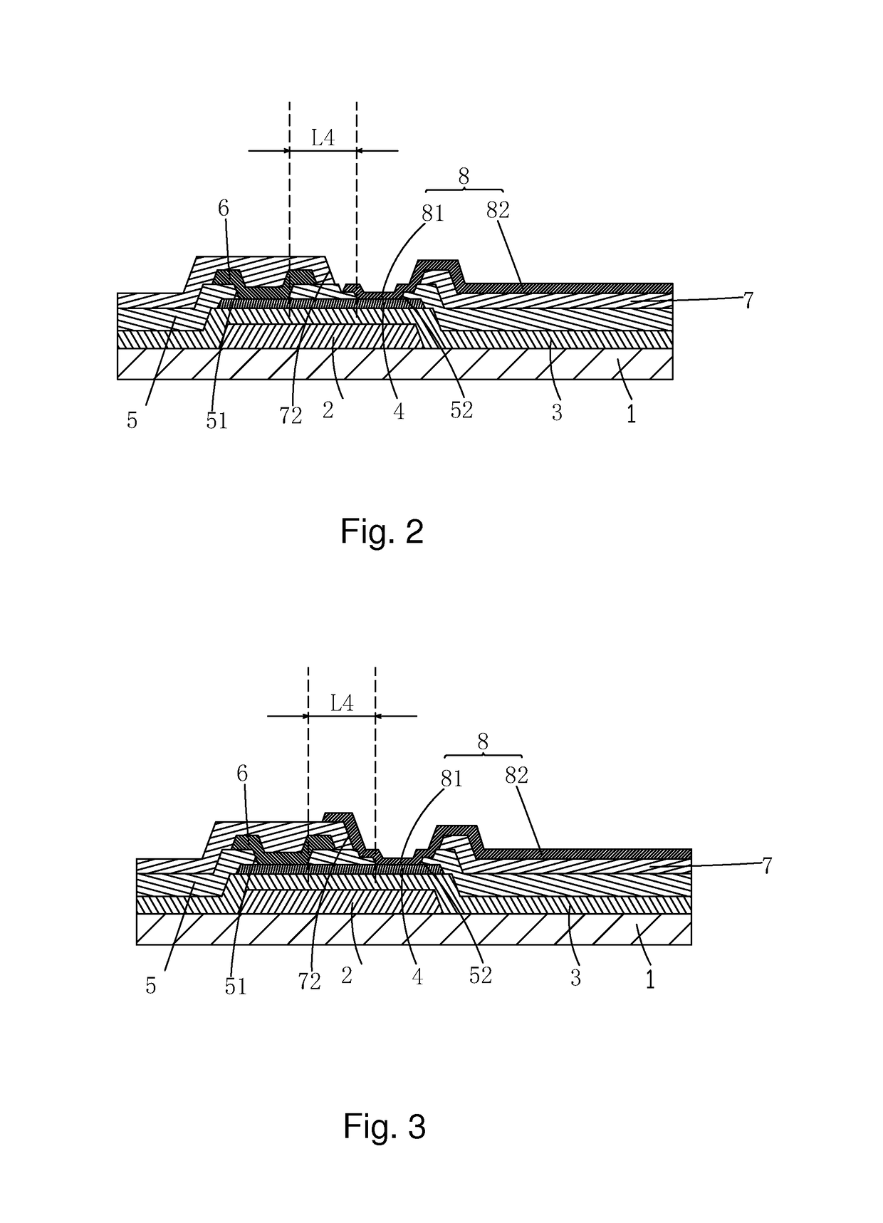 Esl TFT substrate structure and manufacturing method thereof
