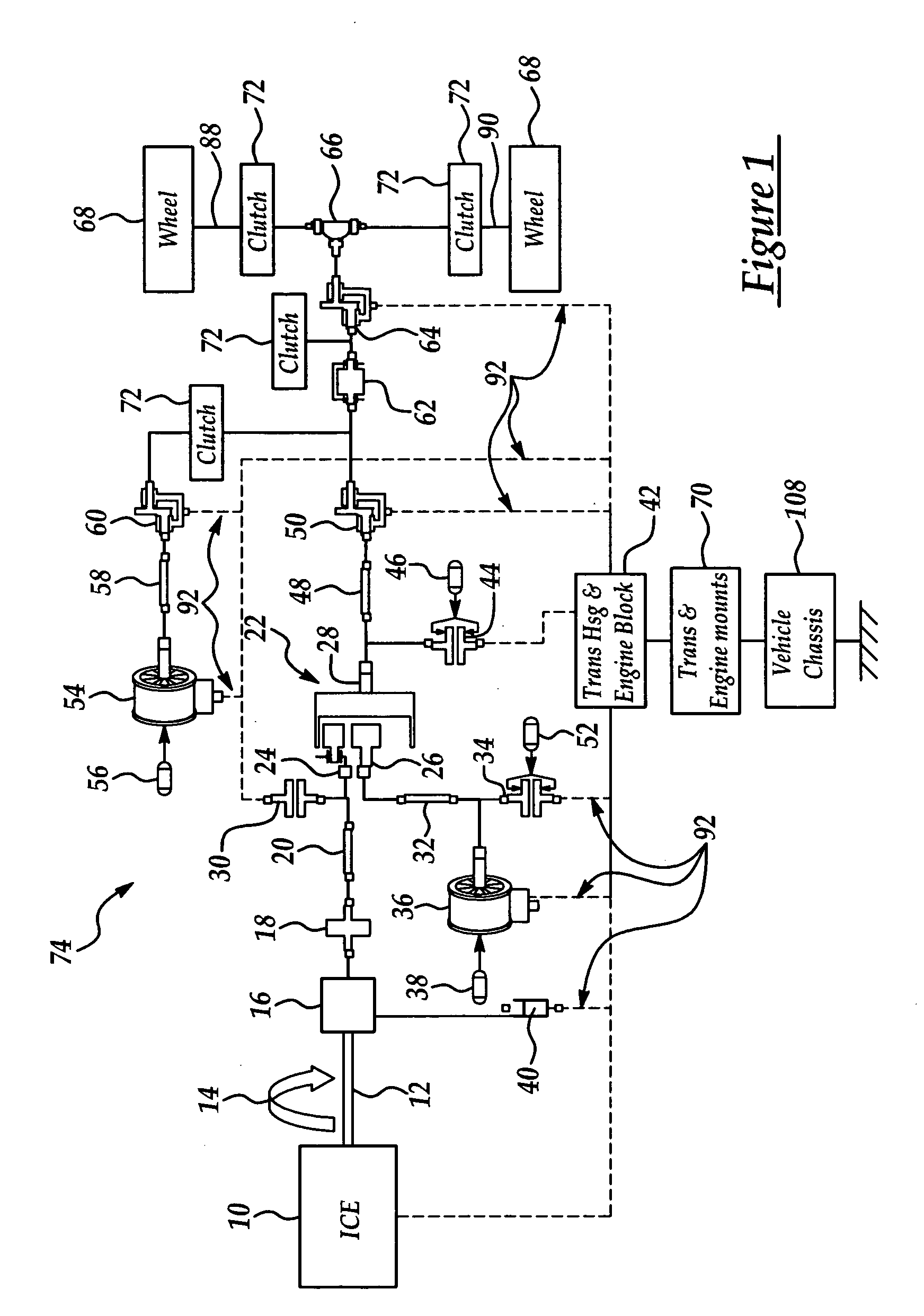 System for limiting reactive torque in powertrains