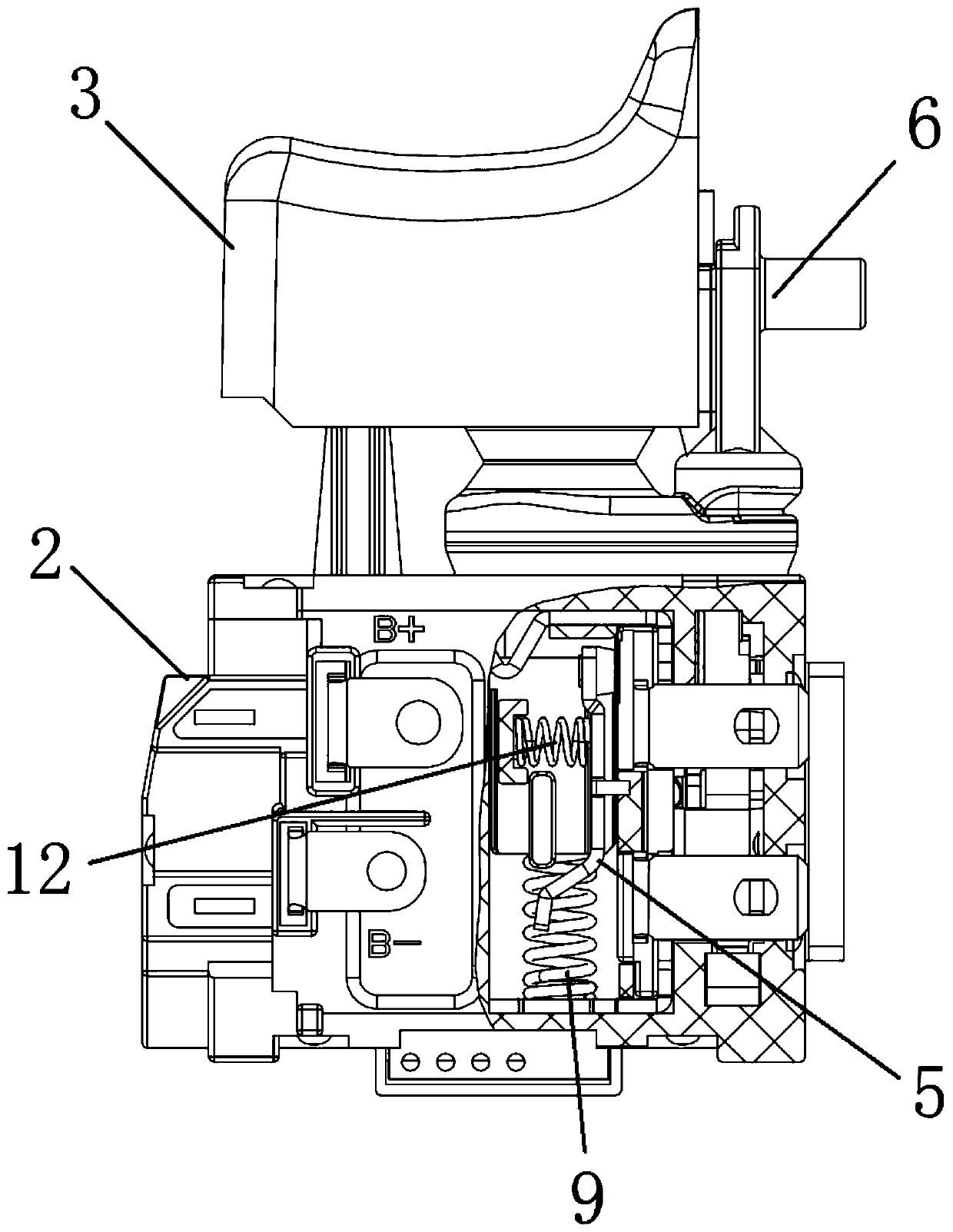 Reversing brake device of DC electric tool switch and DC electric tool switch