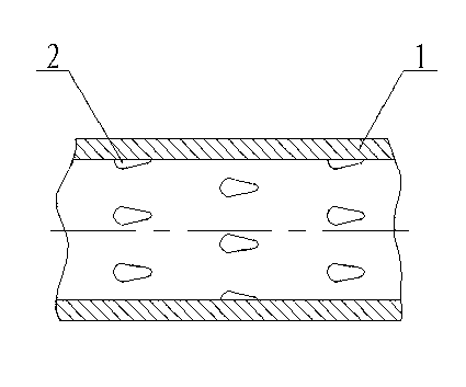 Inward convex spoiling tube and manufacture method thereof