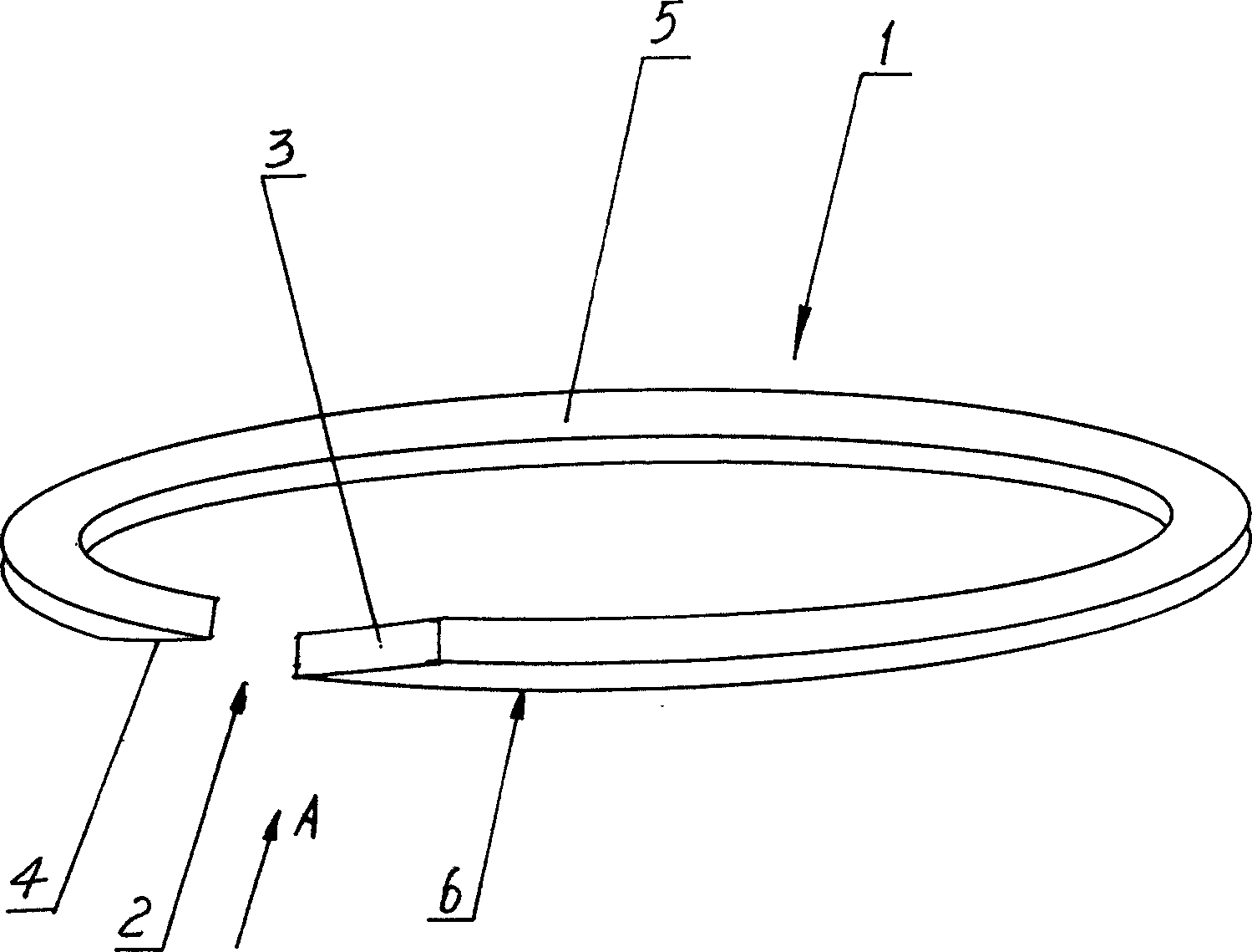Piston ring for automatically closing and adjusting clearance