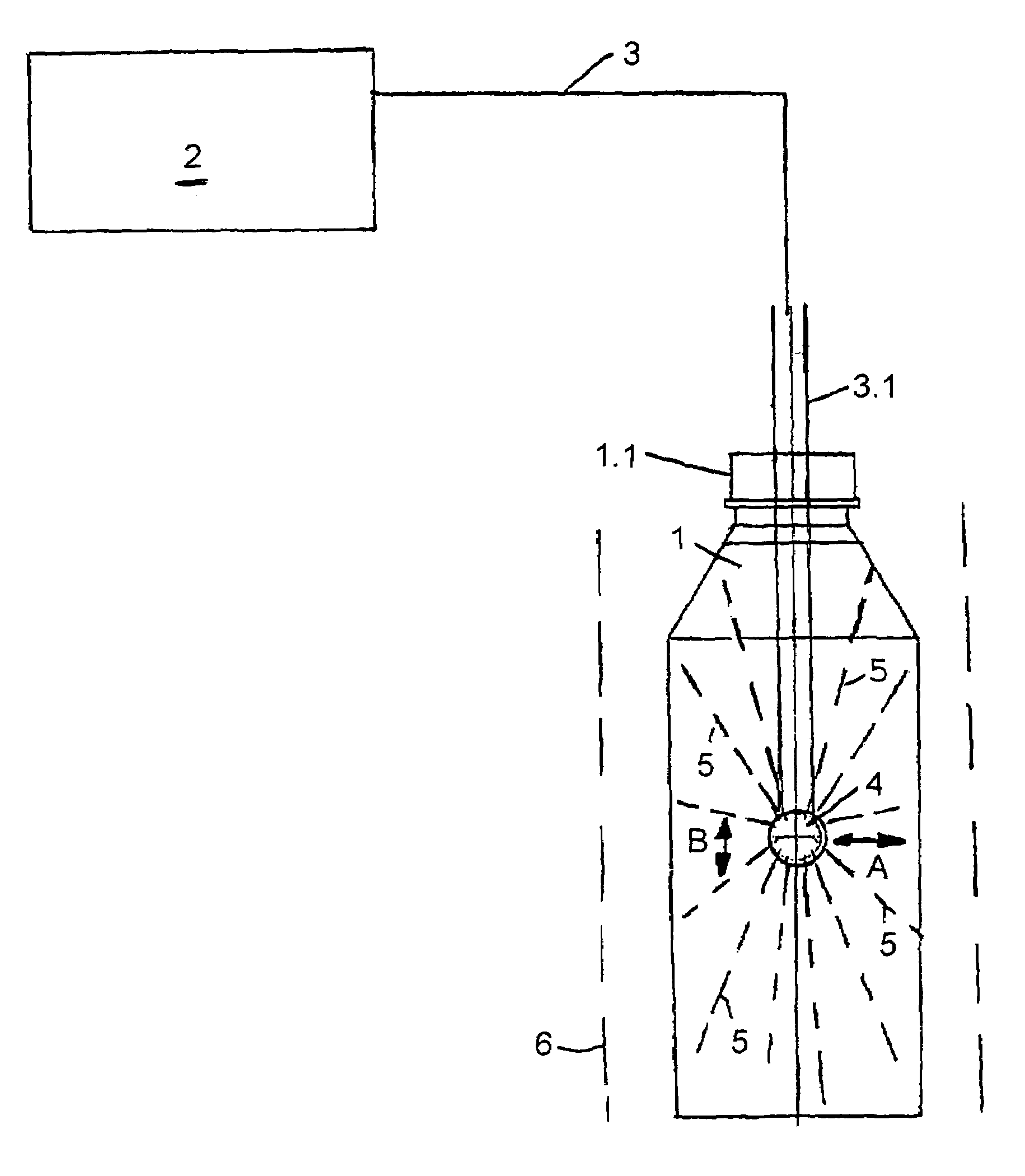 Beverage bottling plant for filling bottles with a liquid beverage material having a device to treat bottles and a method of treating bottles with said device