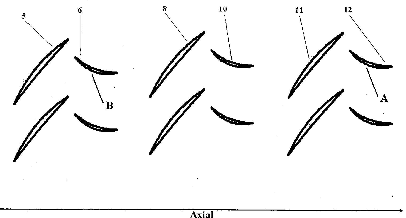 Multi-vane cycling air blowing and sucking flow control method for aviation turbofan engine compression system