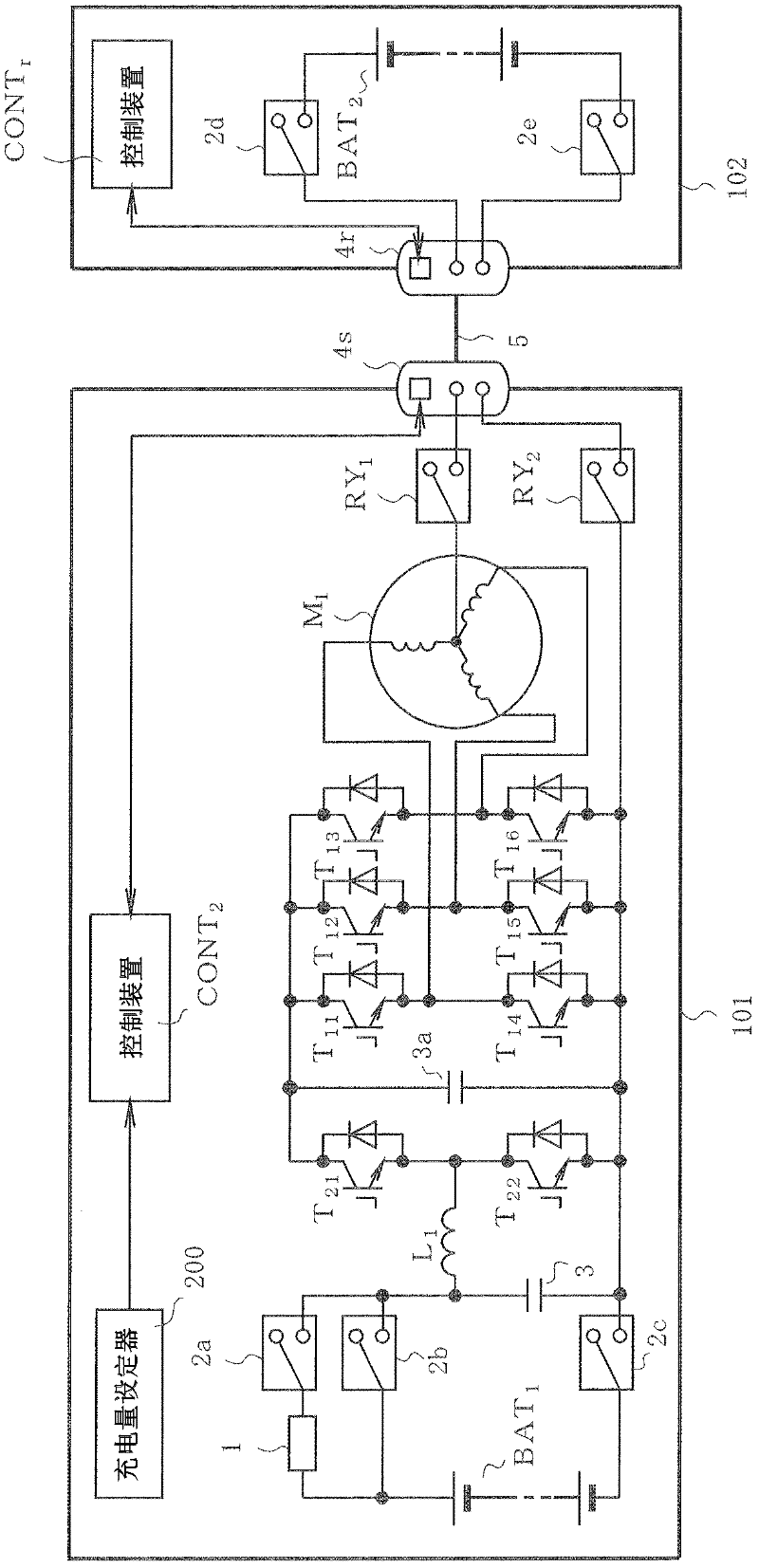 Inter-vehicle charging device