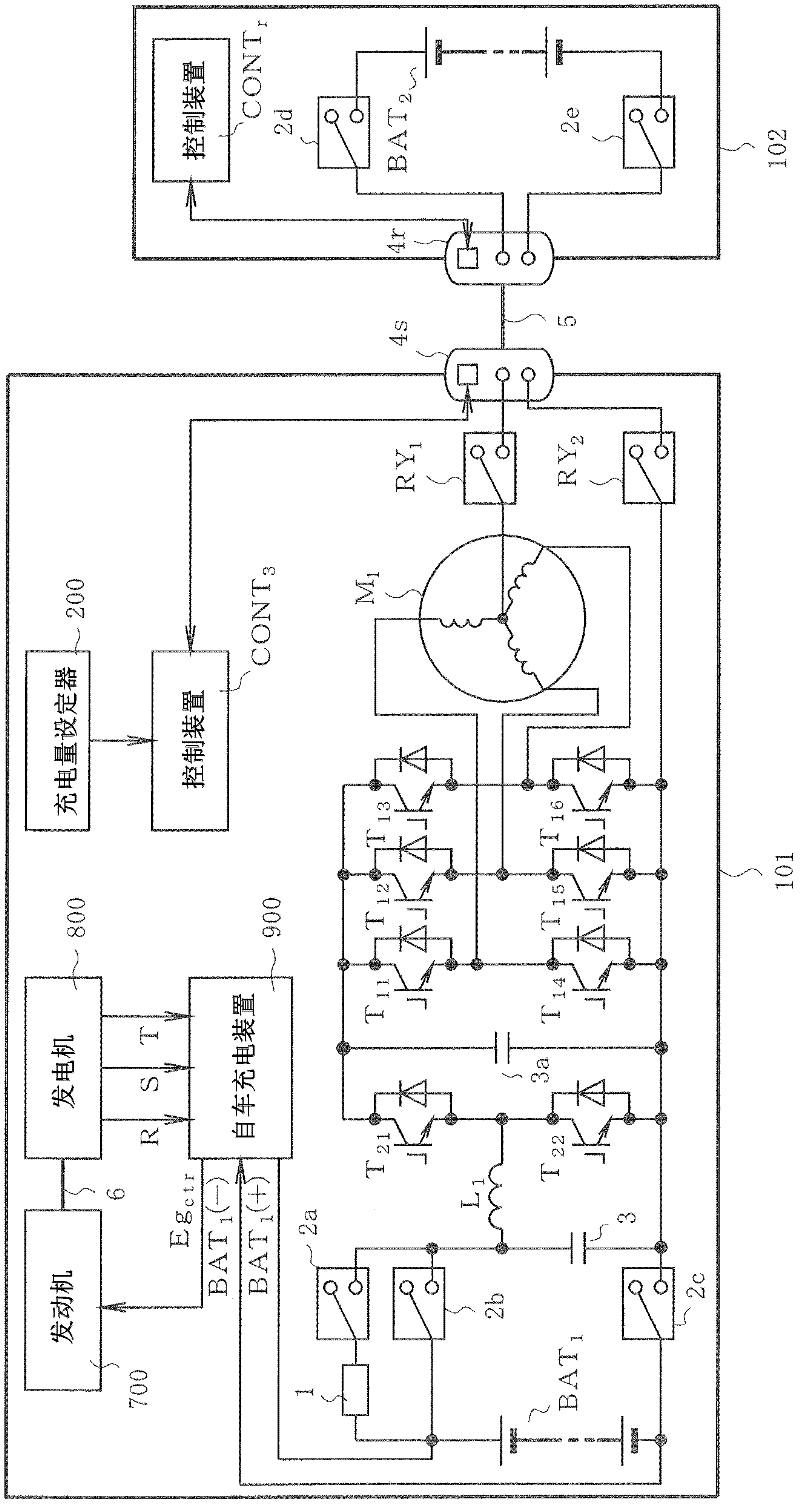 Inter-vehicle charging device