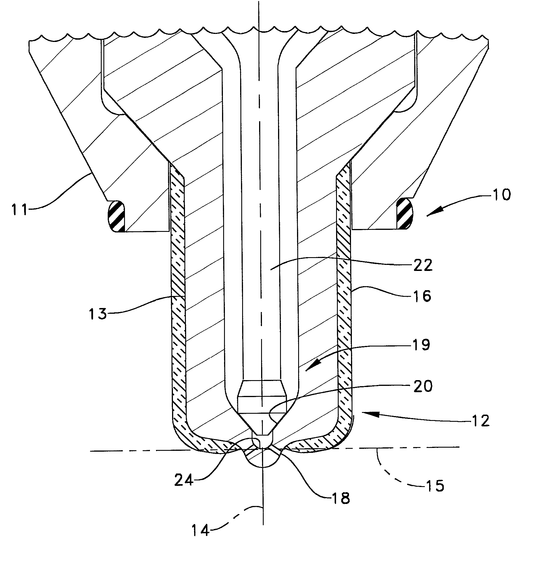 Fuel injector with non-metallic tip insulator