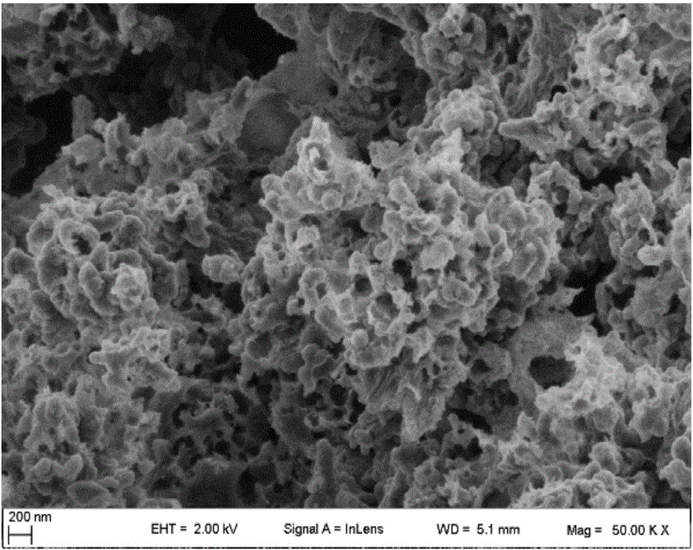 Method for preparing N-doped porous carbon/ferric oxide compound powder